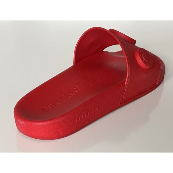 NIB $420 Burberry Eyelet Men’s Furley Bright Red Slide Sandals 9 US (42) 8053156 main image 10